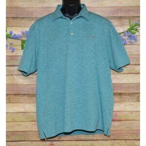 Greg Norman Men's Green Aqua Polo Golf Shirt Size XL Play Dry Logo Short Sleeve
